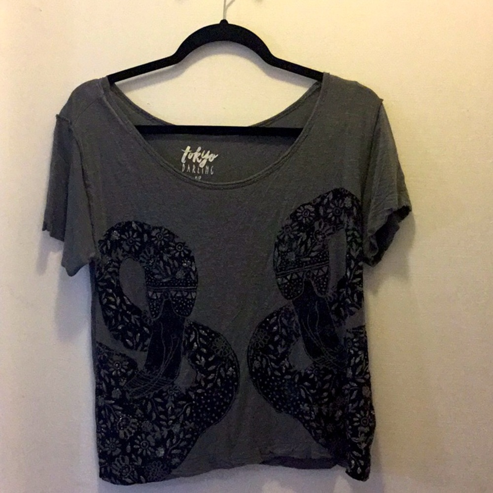 Tokyo Darling Metallic Flamingo Shirt